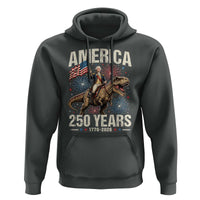 America 250 Years George Washington Riding Tyrannosaurus Rex Hoodie