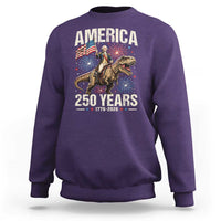 America 250 Years George Washington Riding Tyrannosaurus Rex Sweatshirt