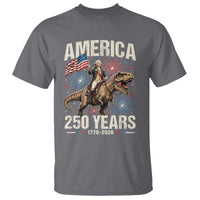 America 250 Years George Washington Riding Tyrannosaurus Rex T Shirt
