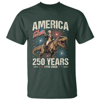 America 250 Years George Washington Riding Tyrannosaurus Rex T Shirt