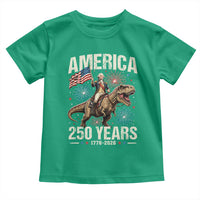 America 250 Years George Washington Riding Tyrannosaurus Rex Toddler T Shirt