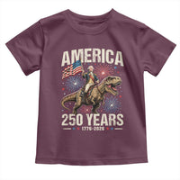 America 250 Years George Washington Riding Tyrannosaurus Rex Toddler T Shirt