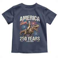 America 250 Years George Washington Riding Tyrannosaurus Rex Toddler T Shirt