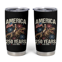 America 250 Years George Washington Riding Tyrannosaurus Rex Tumbler Cup