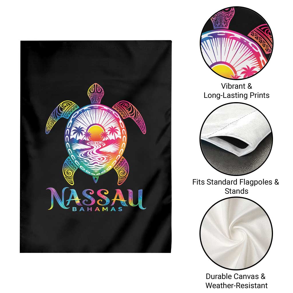 Nassau Bahamas Beach Vacation Garden Flag Tie Dye Sea Turtle