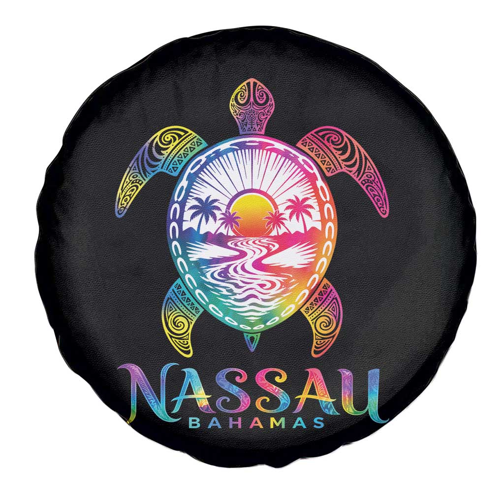 Nassau Bahamas Beach Vacation Spare Tire Cover Tie Dye Sea Turtle
