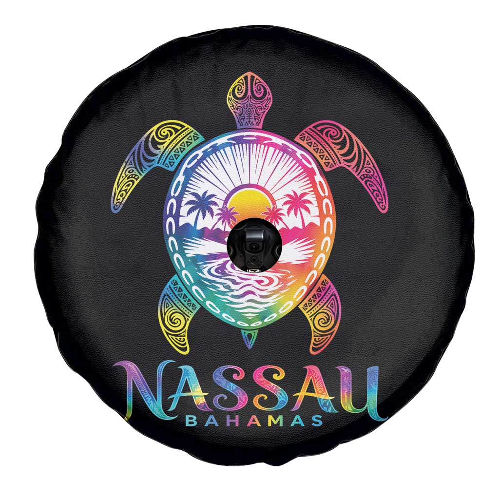 Nassau Bahamas Beach Vacation Spare Tire Cover Tie Dye Sea Turtle