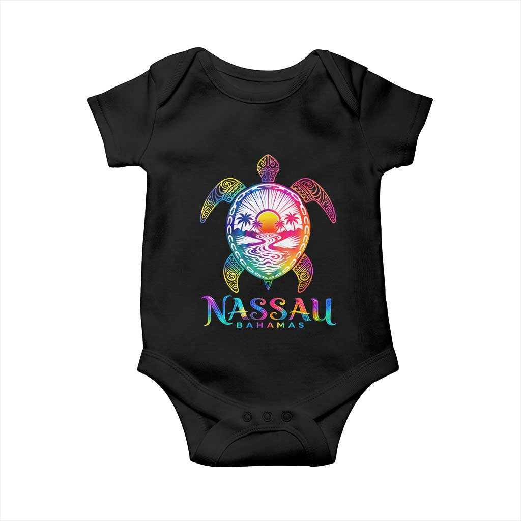 Nassau Bahamas Beach Vacation Baby Onesie Tie Dye Sea Turtle