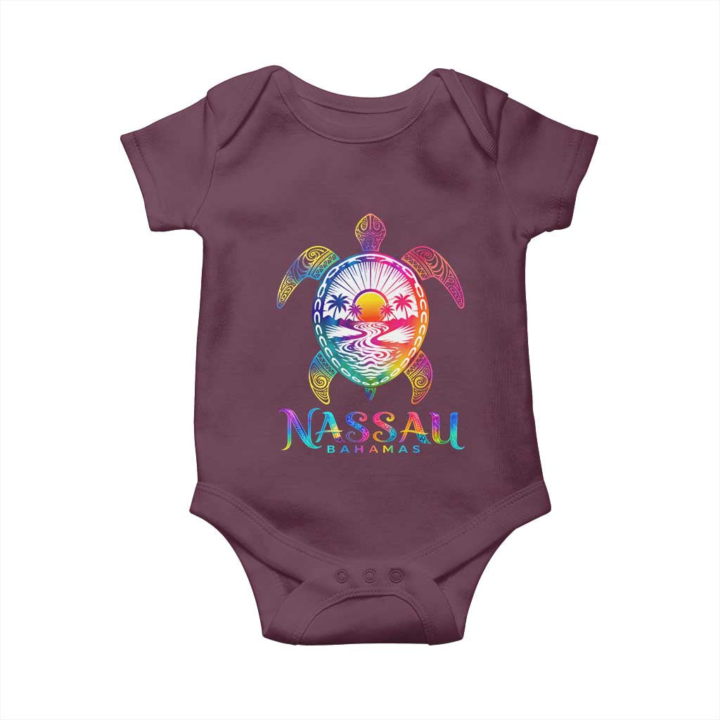 Nassau Bahamas Beach Vacation Baby Onesie Tie Dye Sea Turtle