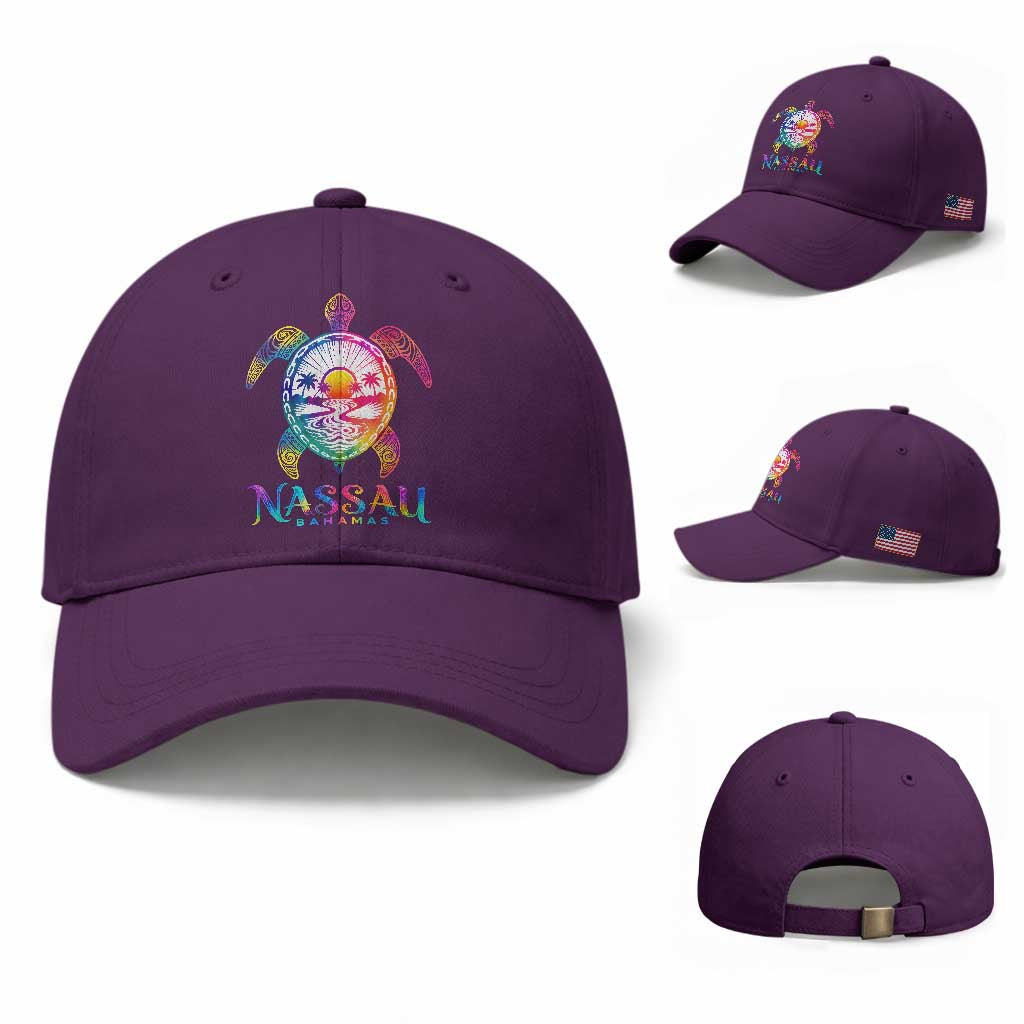 Nassau Bahamas Beach Vacation Baseball Cap Tie Dye Sea Turtle