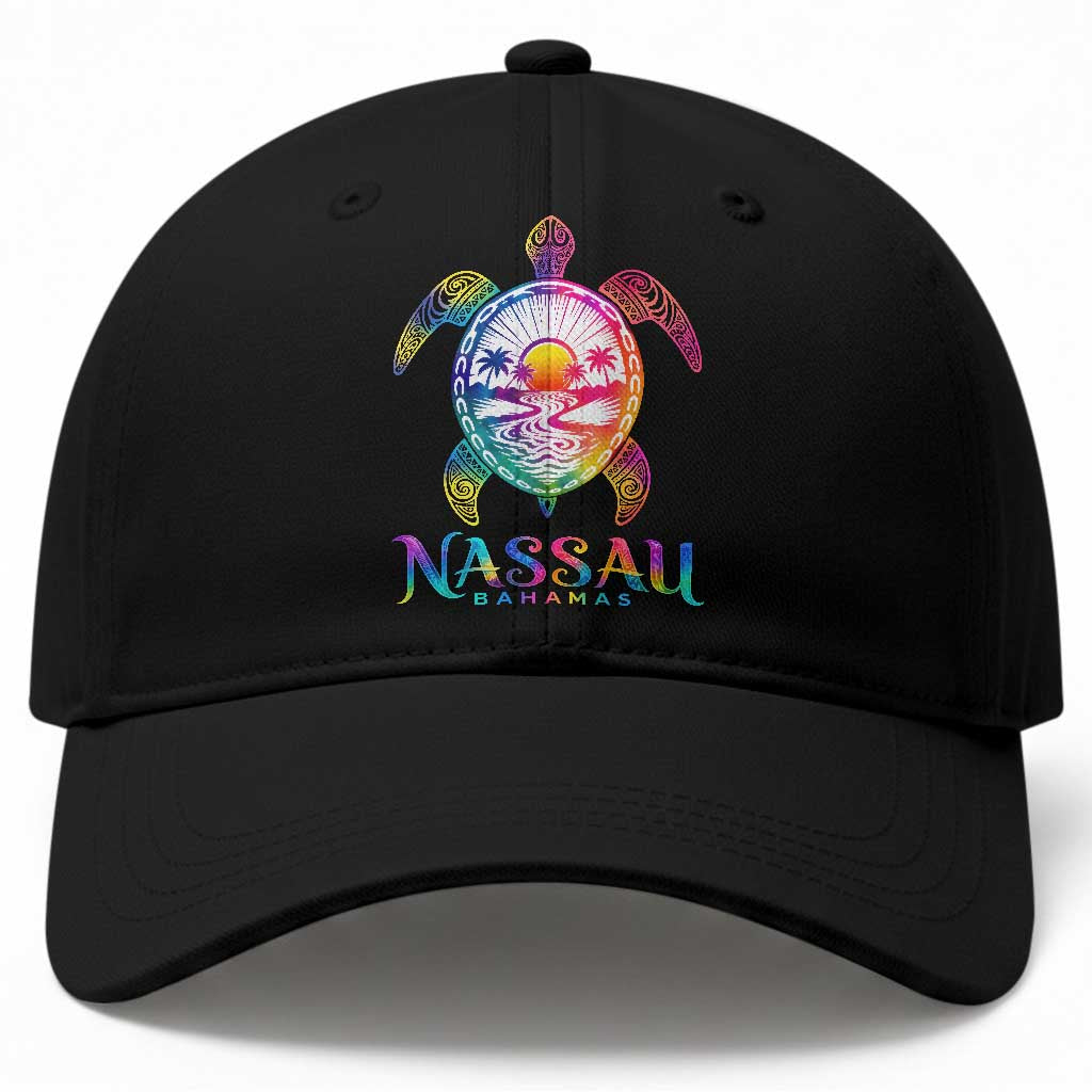 Nassau Bahamas Beach Vacation Baseball Cap Tie Dye Sea Turtle