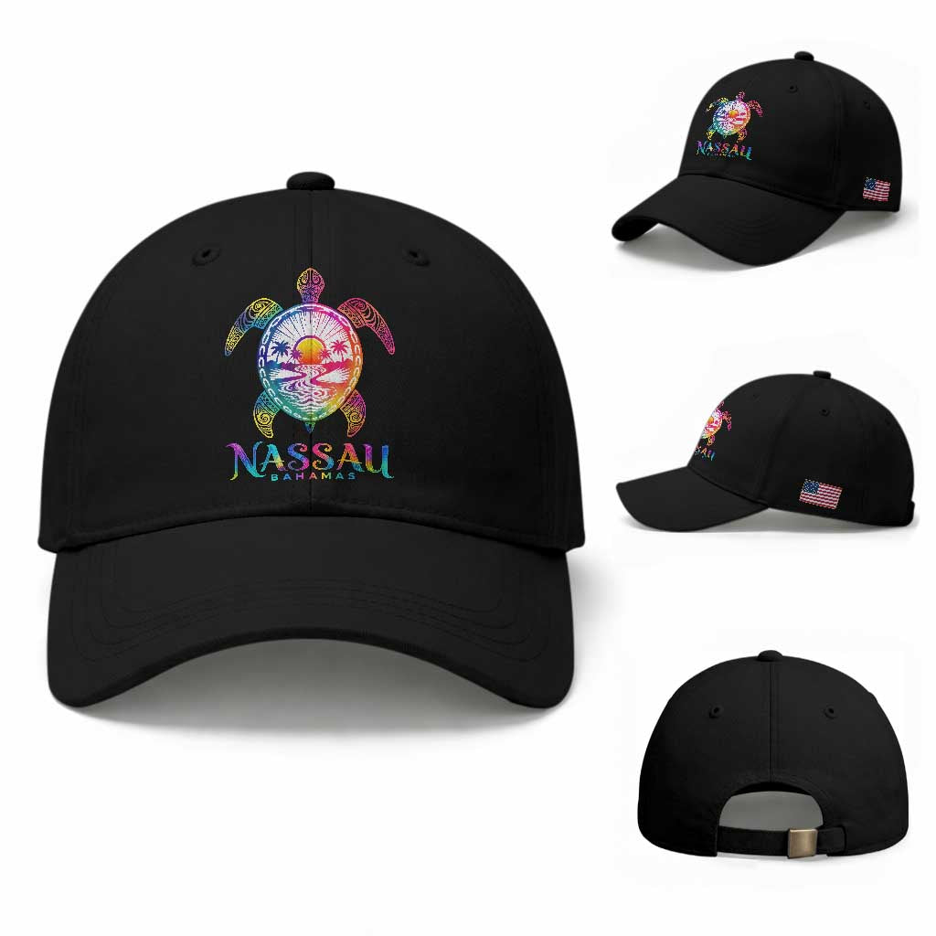 Nassau Bahamas Beach Vacation Baseball Cap Tie Dye Sea Turtle