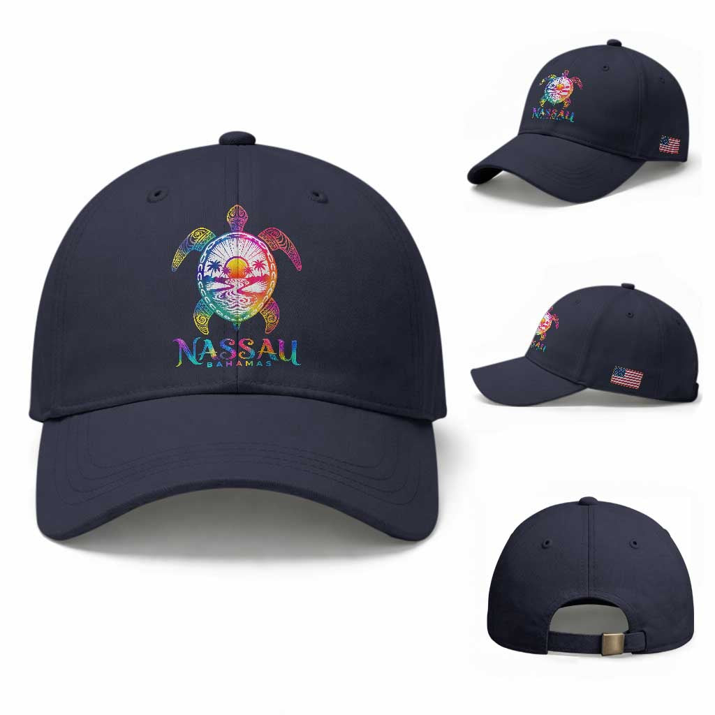 Nassau Bahamas Beach Vacation Baseball Cap Tie Dye Sea Turtle