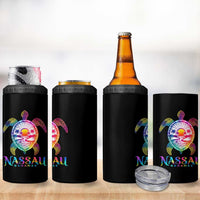 Nassau Bahamas Beach Vacation 4 in 1 Can Cooler Tumbler Tie Dye Sea Turtle