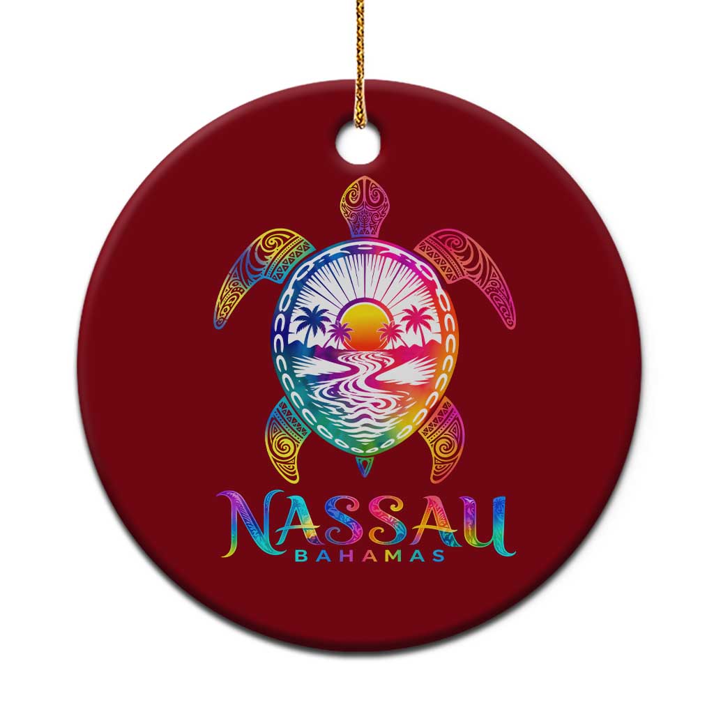 Nassau Bahamas Beach Vacation Ceramic Ornament Tie Dye Sea Turtle