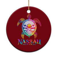 Nassau Bahamas Beach Vacation Ceramic Ornament Tie Dye Sea Turtle