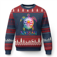 Nassau Bahamas Beach Vacation Ugly Christmas Sweater Tie Dye Sea Turtle