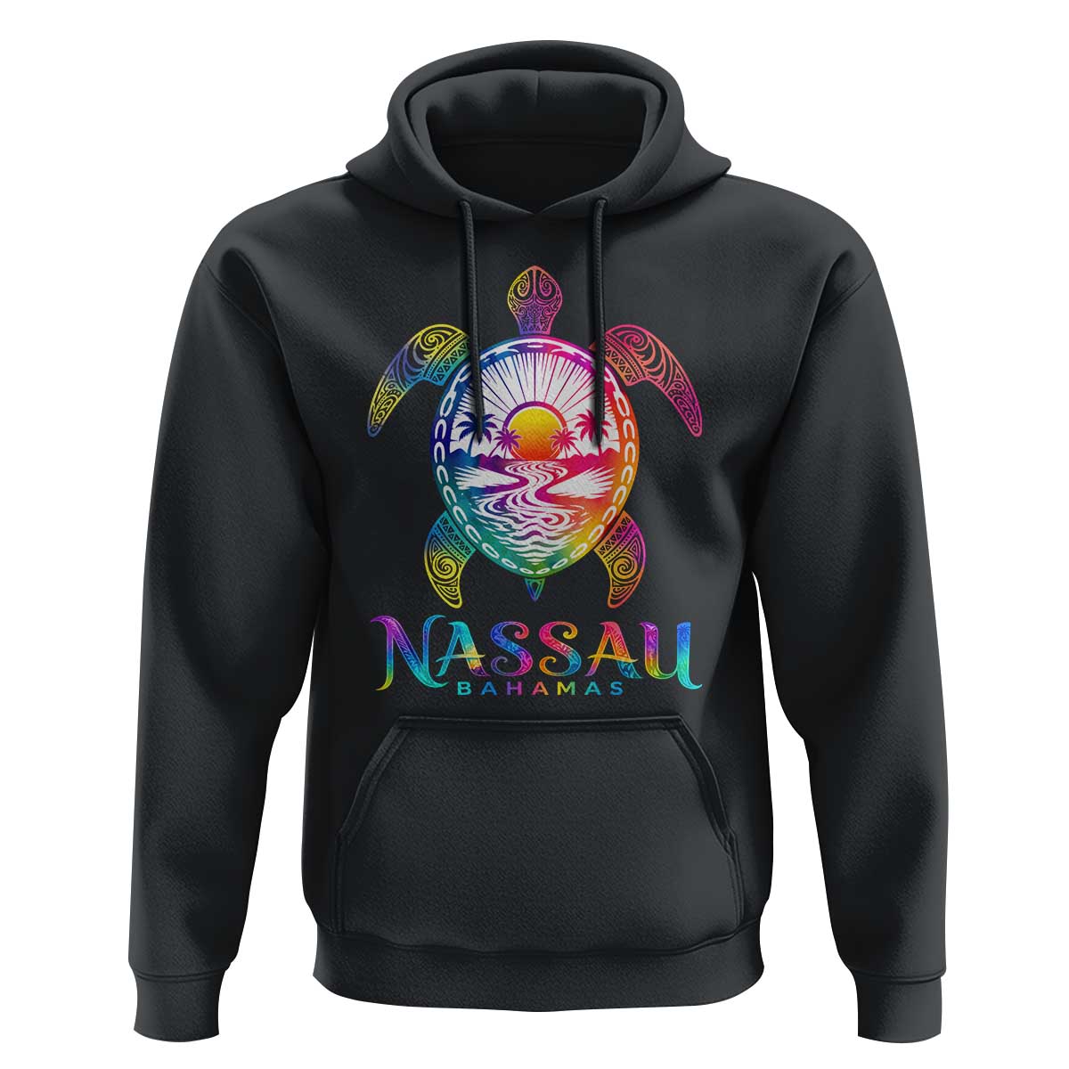 Nassau Bahamas Beach Vacation Hoodie Tie Dye Sea Turtle