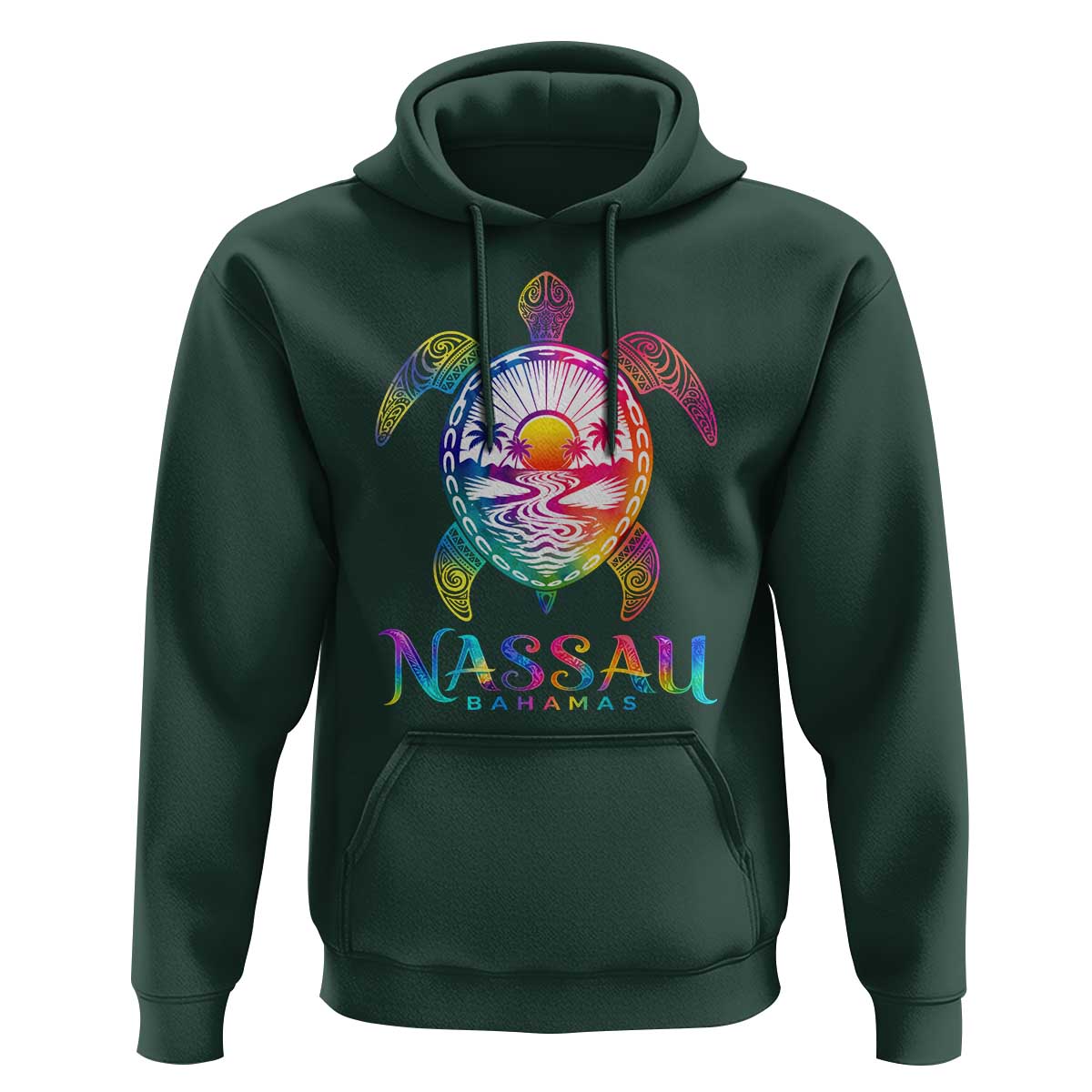 Nassau Bahamas Beach Vacation Hoodie Tie Dye Sea Turtle