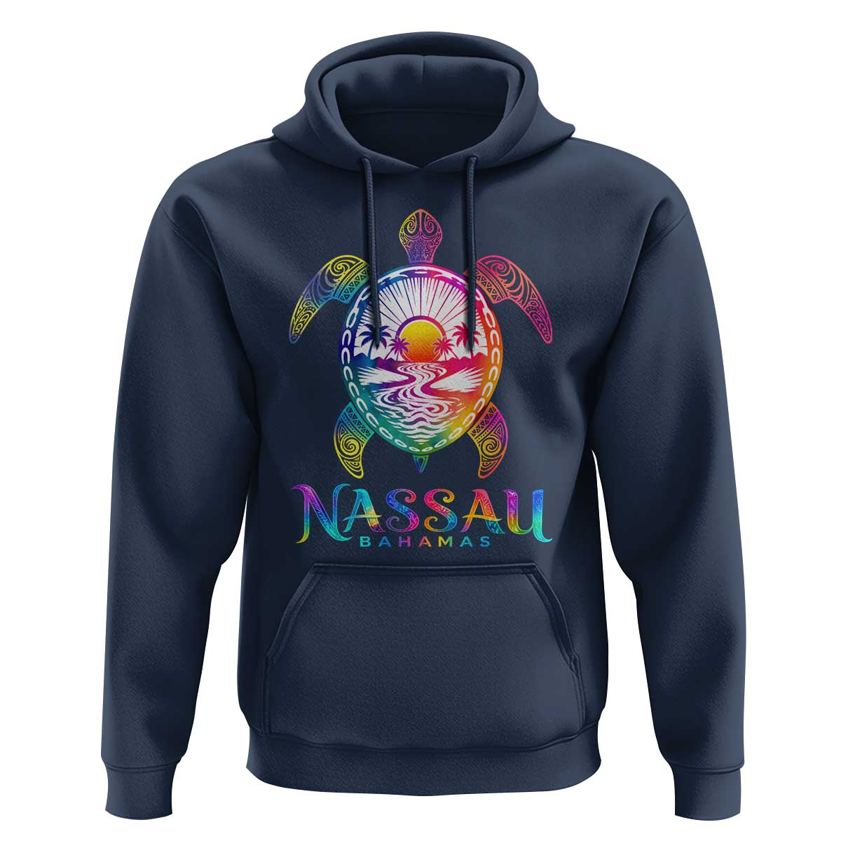 Nassau Bahamas Beach Vacation Hoodie Tie Dye Sea Turtle