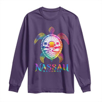 Nassau Bahamas Beach Vacation Long Sleeve Shirt Tie Dye Sea Turtle