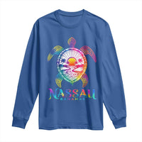 Nassau Bahamas Beach Vacation Long Sleeve Shirt Tie Dye Sea Turtle