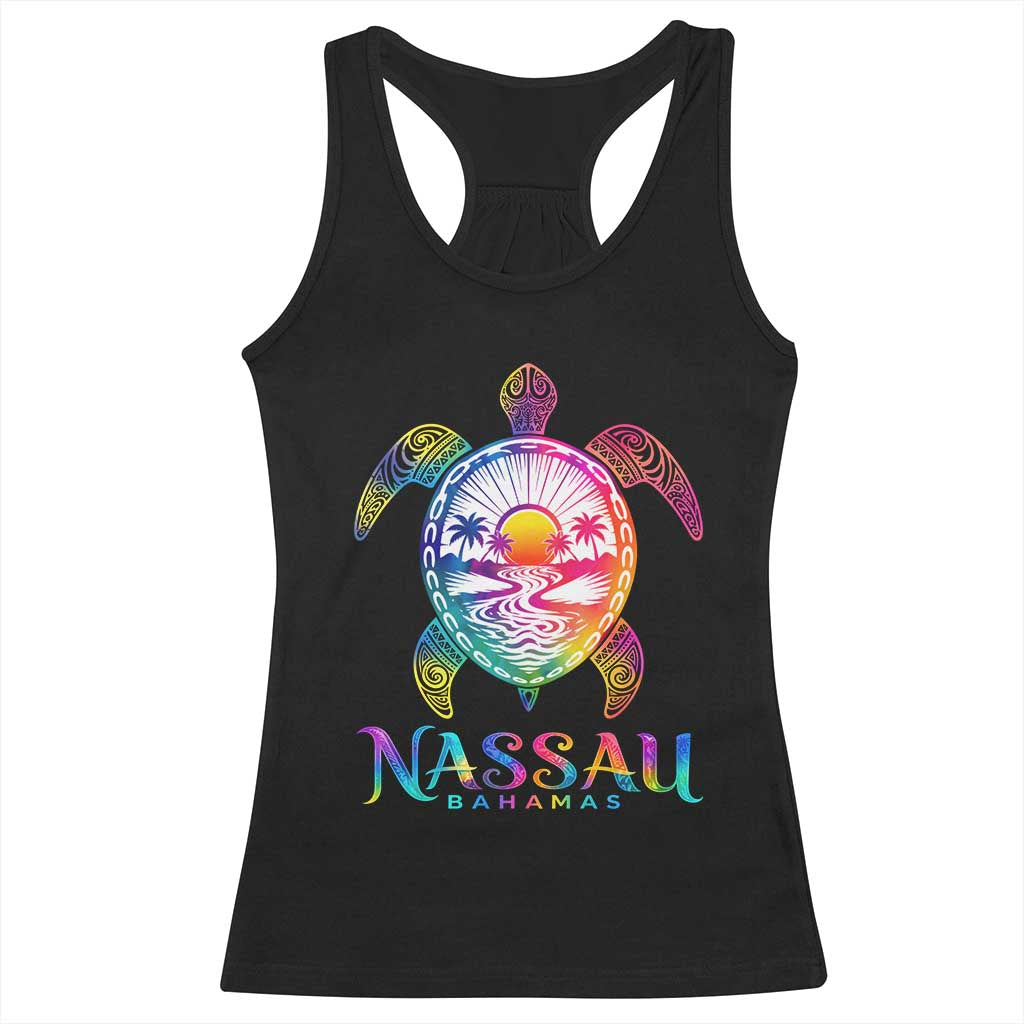 Nassau Bahamas Beach Vacation Racerback Tank Top Tie Dye Sea Turtle