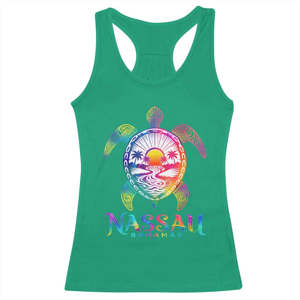 Nassau Bahamas Beach Vacation Racerback Tank Top Tie Dye Sea Turtle