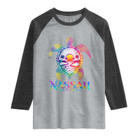 Nassau Bahamas Beach Vacation Raglan Shirt Tie Dye Sea Turtle