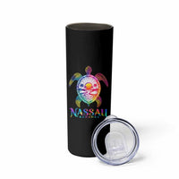 Nassau Bahamas Beach Vacation Skinny Tumbler Tie Dye Sea Turtle