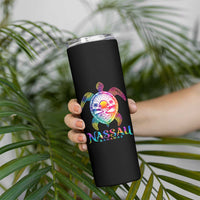 Nassau Bahamas Beach Vacation Skinny Tumbler Tie Dye Sea Turtle