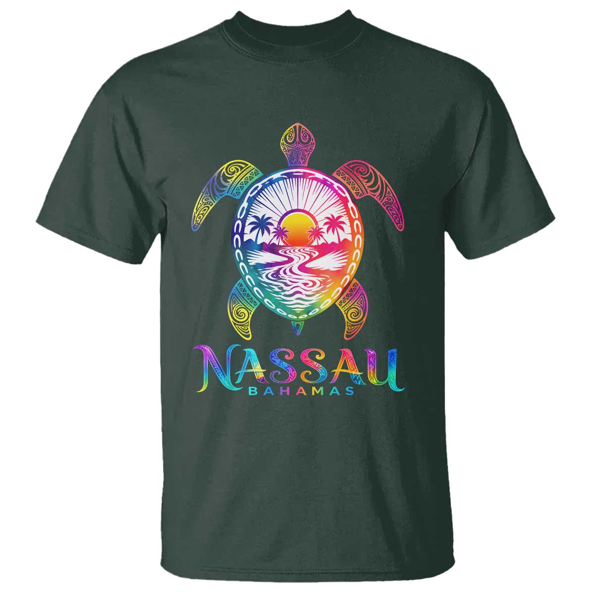 Nassau Bahamas Beach Vacation T Shirt Tie Dye Sea Turtle