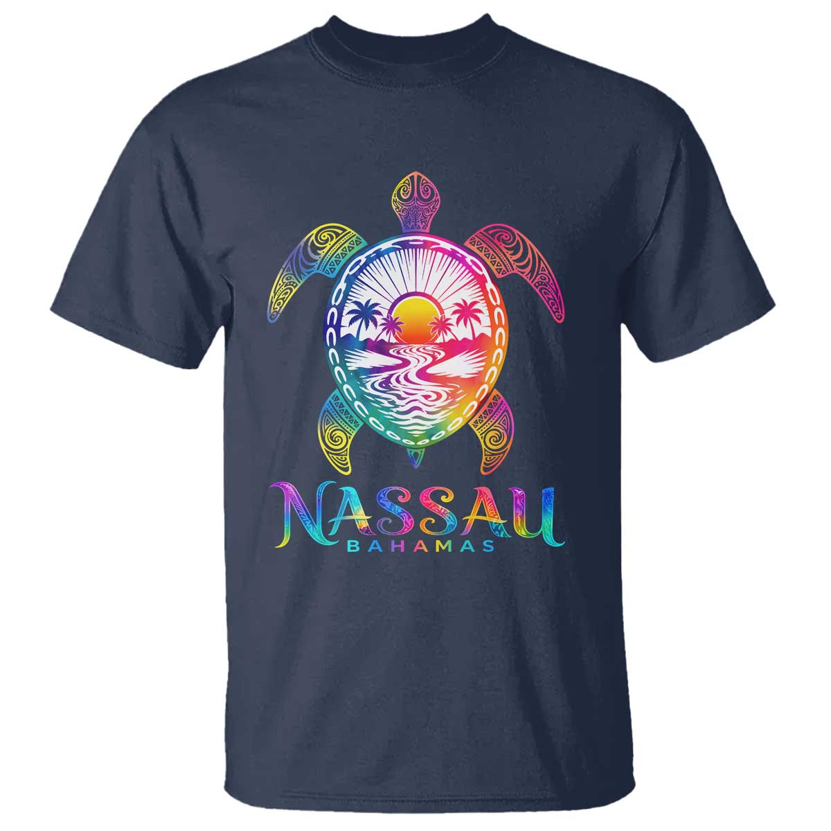 Nassau Bahamas Beach Vacation T Shirt Tie Dye Sea Turtle