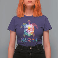 Nassau Bahamas Beach Vacation T Shirt For Women Tie Dye Sea Turtle