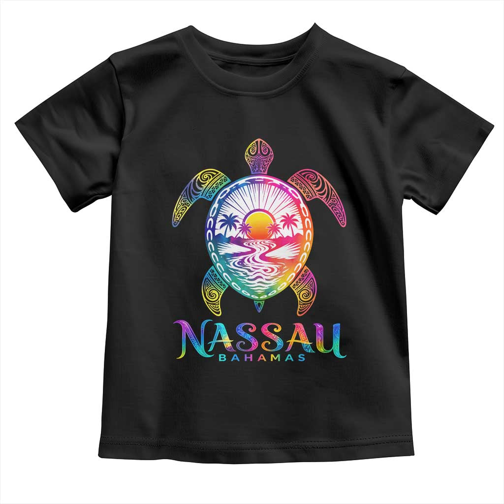 Nassau Bahamas Beach Vacation Toddler T Shirt Tie Dye Sea Turtle