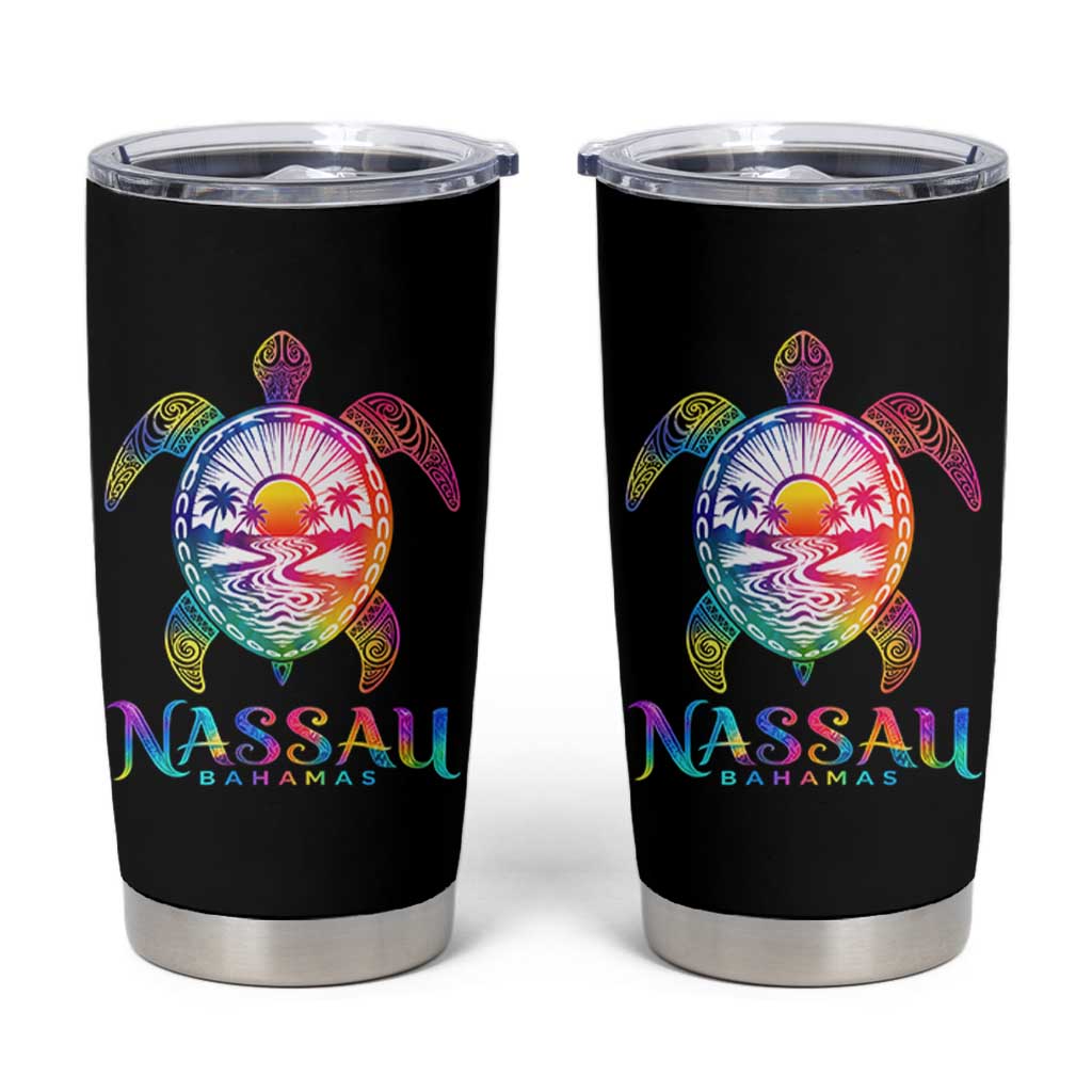 Nassau Bahamas Beach Vacation Tumbler Cup Tie Dye Sea Turtle