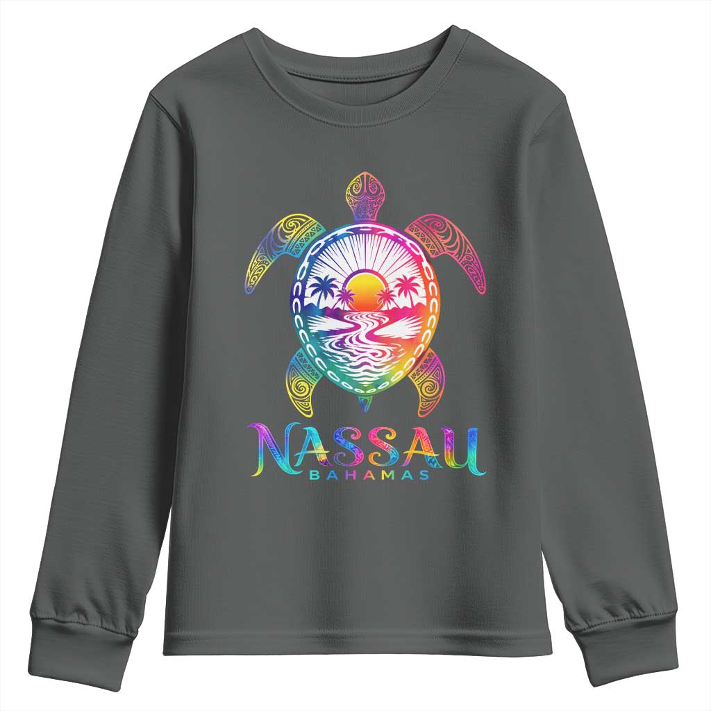 Nassau Bahamas Beach Vacation Youth Sweatshirt Tie Dye Sea Turtle