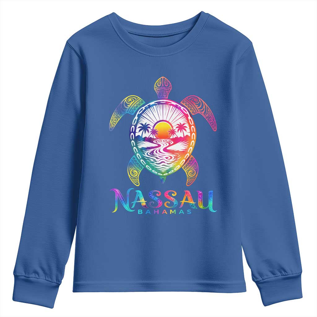 Nassau Bahamas Beach Vacation Youth Sweatshirt Tie Dye Sea Turtle