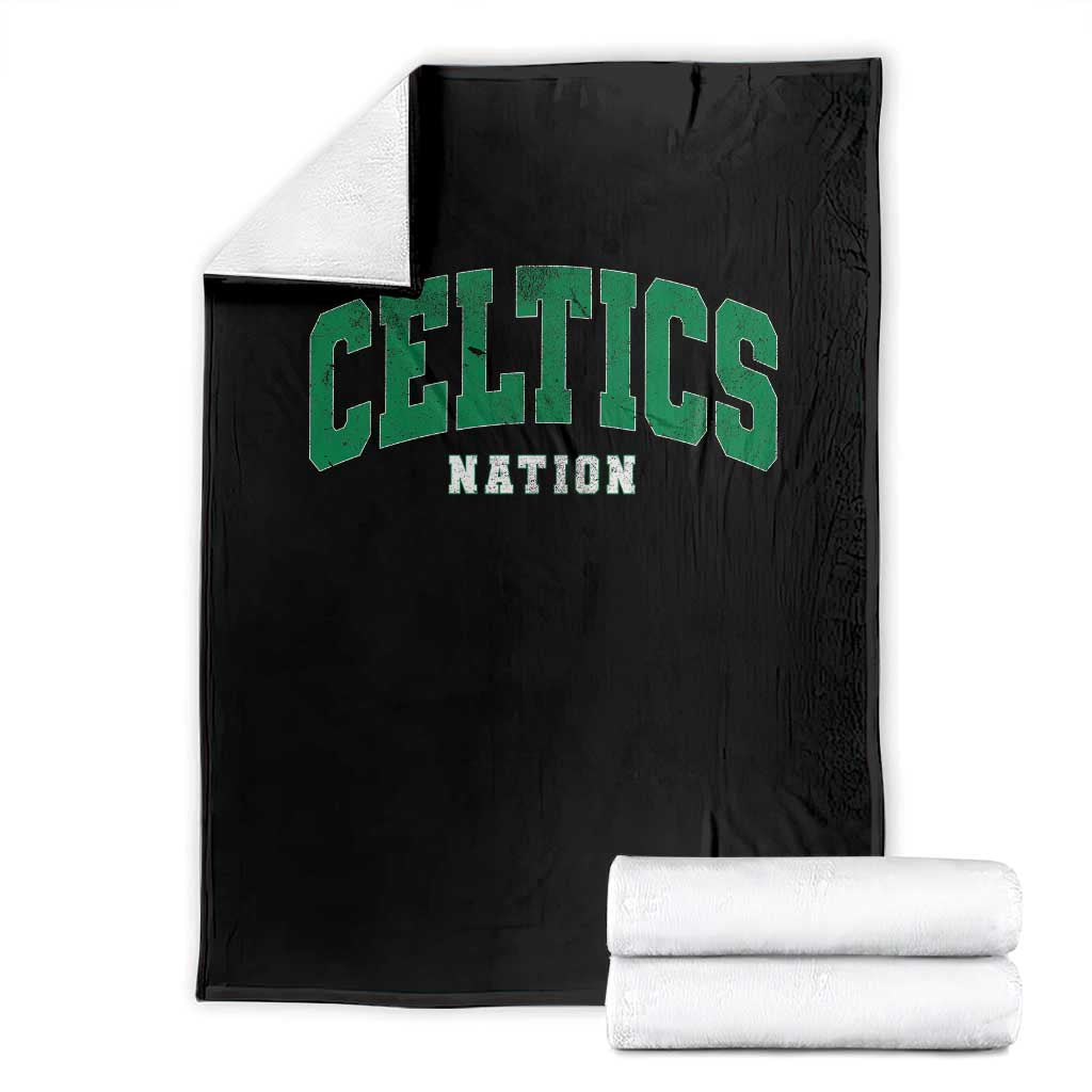 Celtic Nation Throw Blanket Sports Varsity Aesthetic Letters Cap
