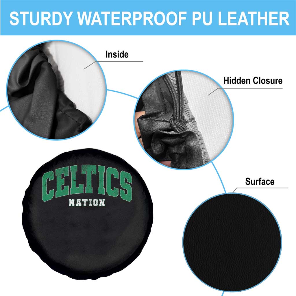 Celtic Nation Spare Tire Cover Sports Varsity Aesthetic Letters Cap