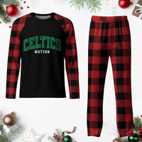 Celtic Nation Plaid Pajama Set Sports Varsity Aesthetic Letters Cap