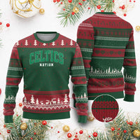 Celtic Nation Ugly Christmas Sweater Sports Varsity Aesthetic Letters Cap