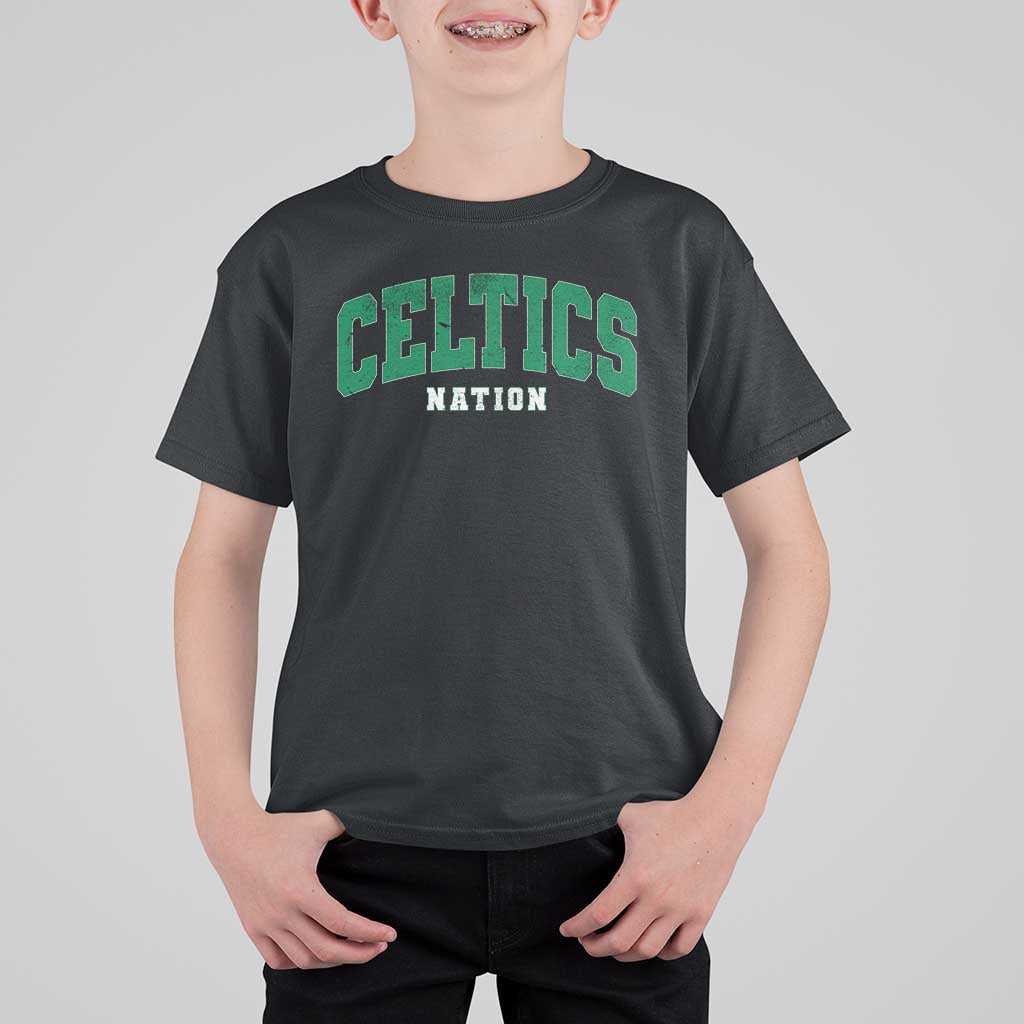 Celtic Nation T Shirt For Kid Sports Varsity Aesthetic Letters Cap