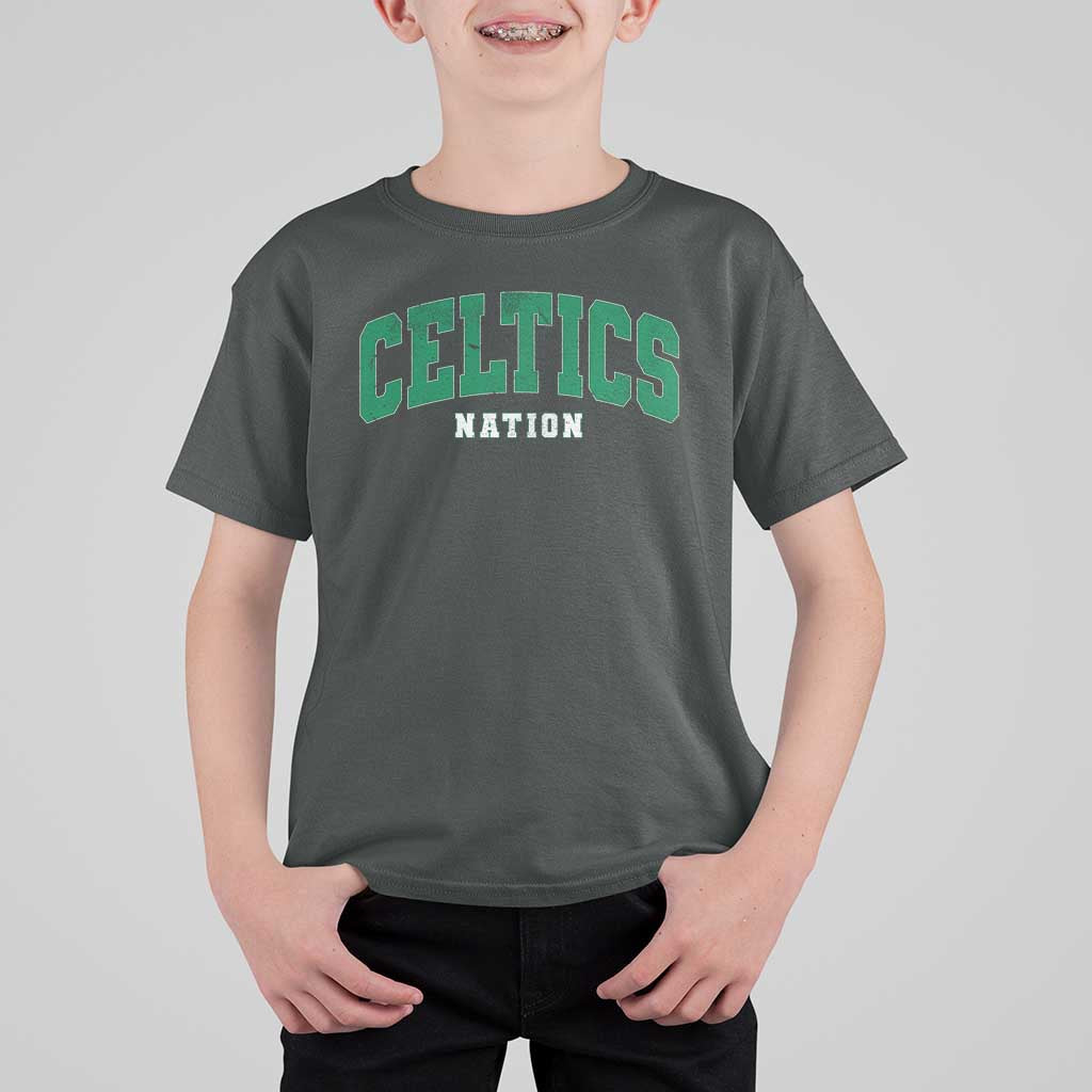 Celtic Nation T Shirt For Kid Sports Varsity Aesthetic Letters Cap