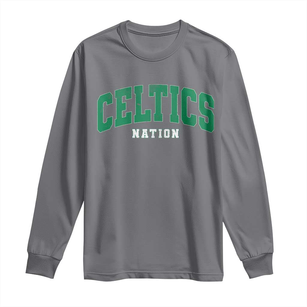Celtic Nation Long Sleeve Shirt Sports Varsity Aesthetic Letters Cap