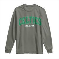 Celtic Nation Long Sleeve Shirt Sports Varsity Aesthetic Letters Cap