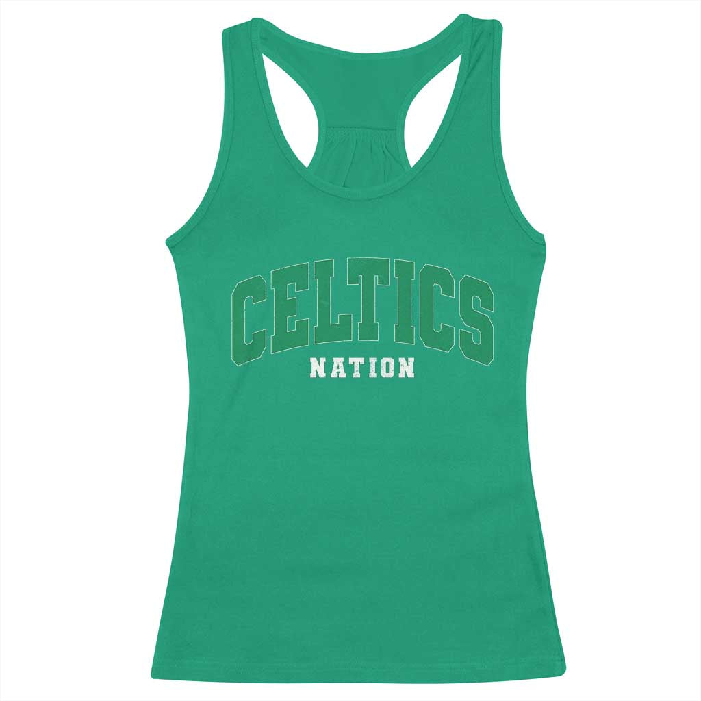 Celtic Nation Racerback Tank Top Sports Varsity Aesthetic Letters Cap