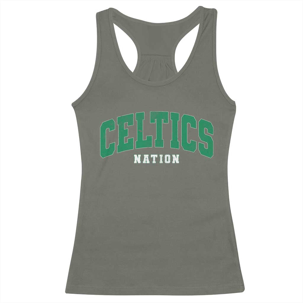 Celtic Nation Racerback Tank Top Sports Varsity Aesthetic Letters Cap