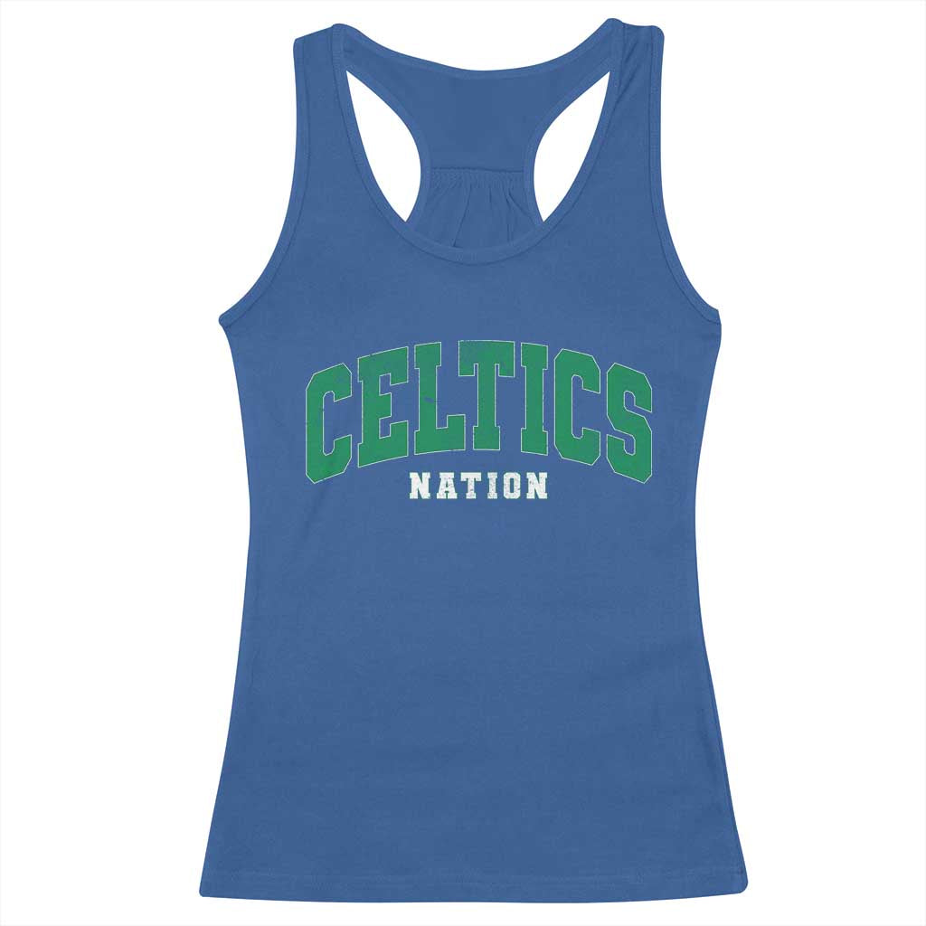 Celtic Nation Racerback Tank Top Sports Varsity Aesthetic Letters Cap