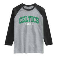Celtic Nation Raglan Shirt Sports Varsity Aesthetic Letters Cap